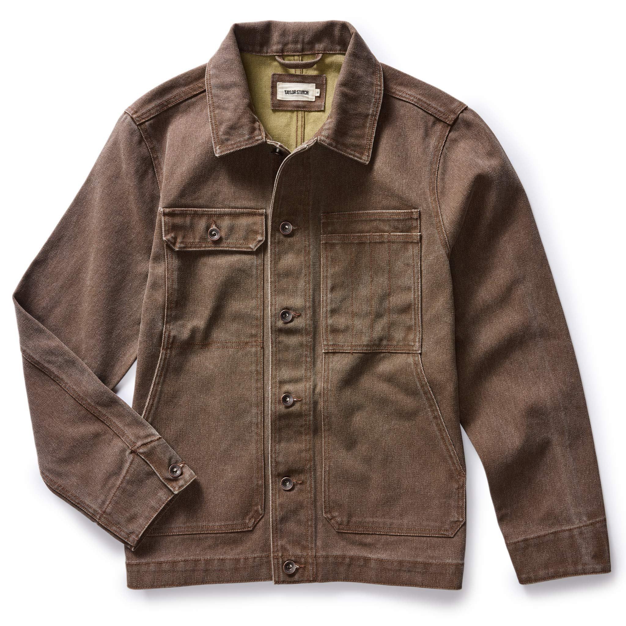 Auoun Longshore Jacket in Aged Penny Chipped Canvas