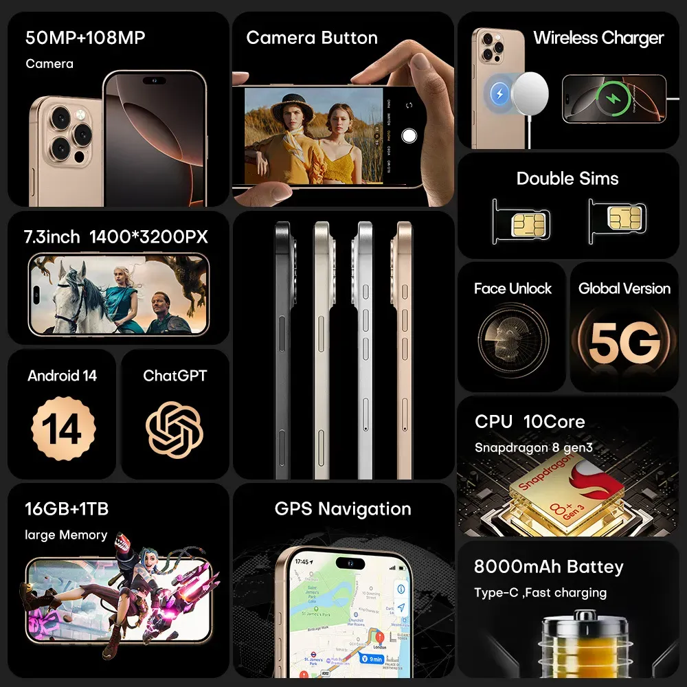 New i16 Pro Max Flagship Smartphone