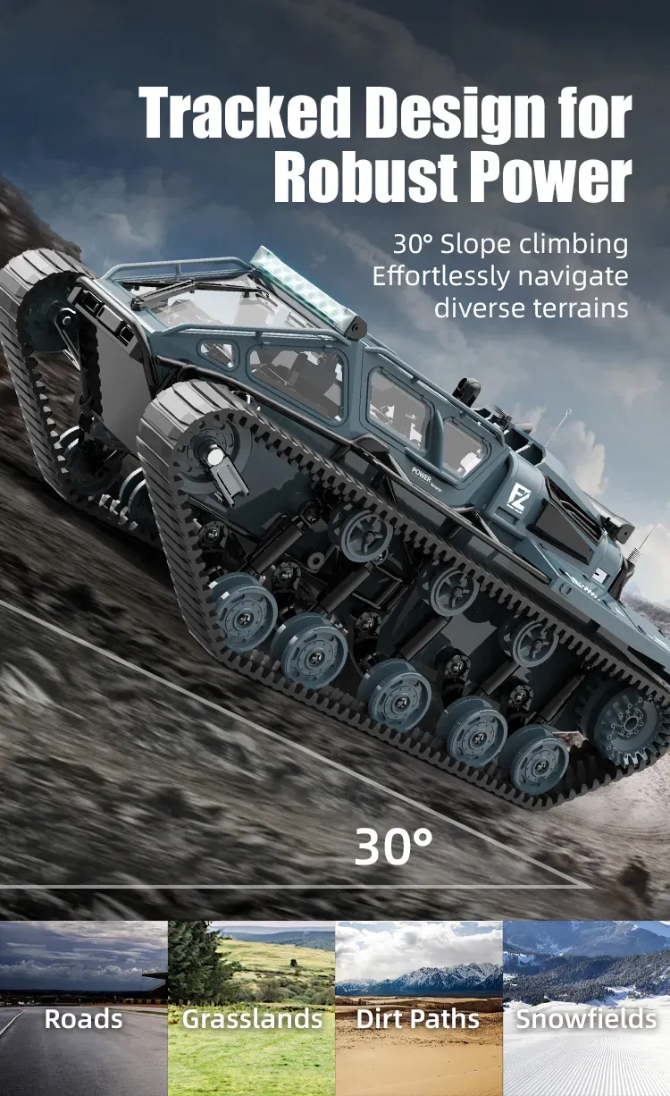 JJRC C8812 LED Light Full Scale Tracked Tank Simulation Model Toy RC Car Model