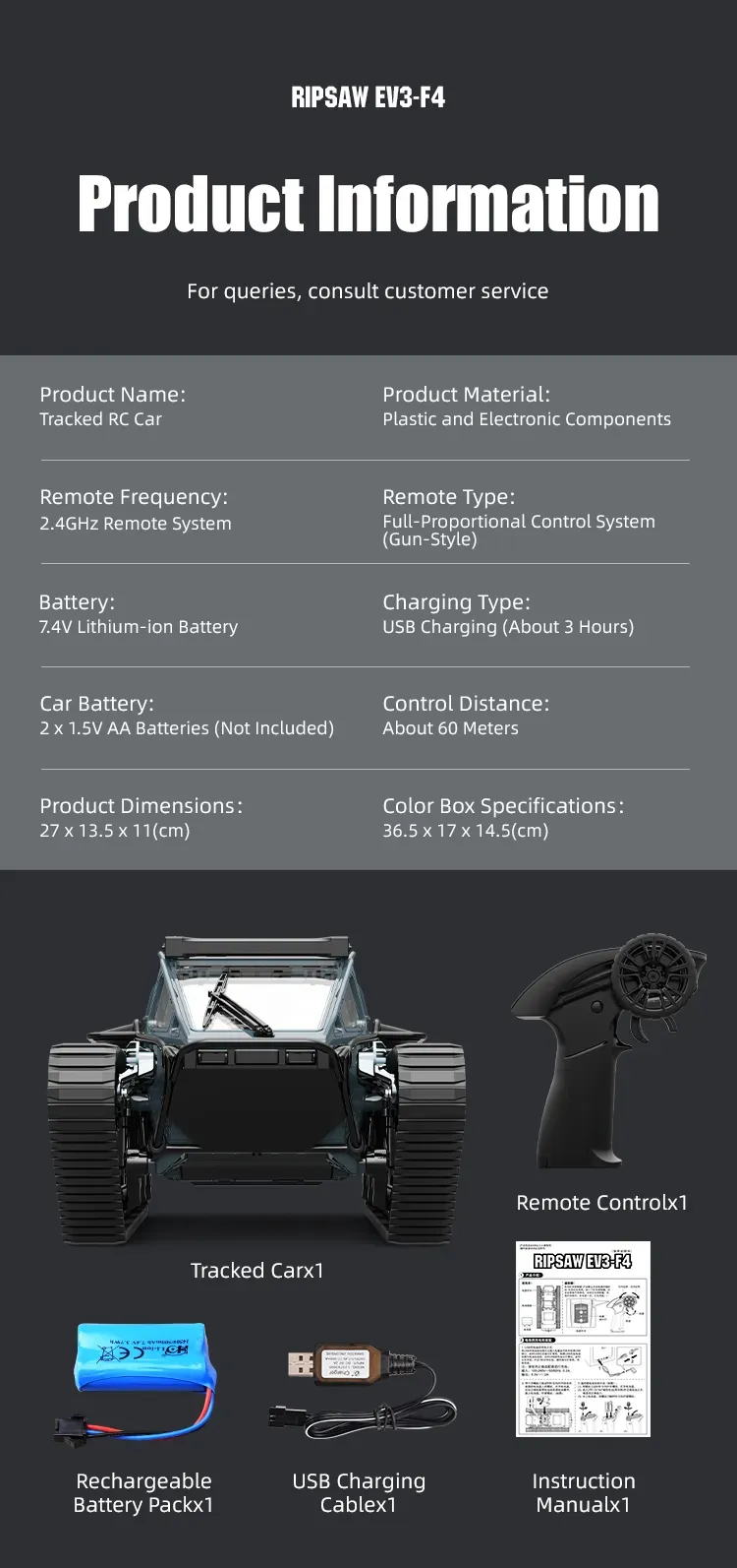JJRC C8812 LED Light Full Scale Tracked Tank Simulation Model Toy RC Car Model