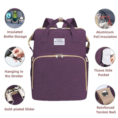 Multi functional fashionable folding bed, portable large capacity mother and baby bag