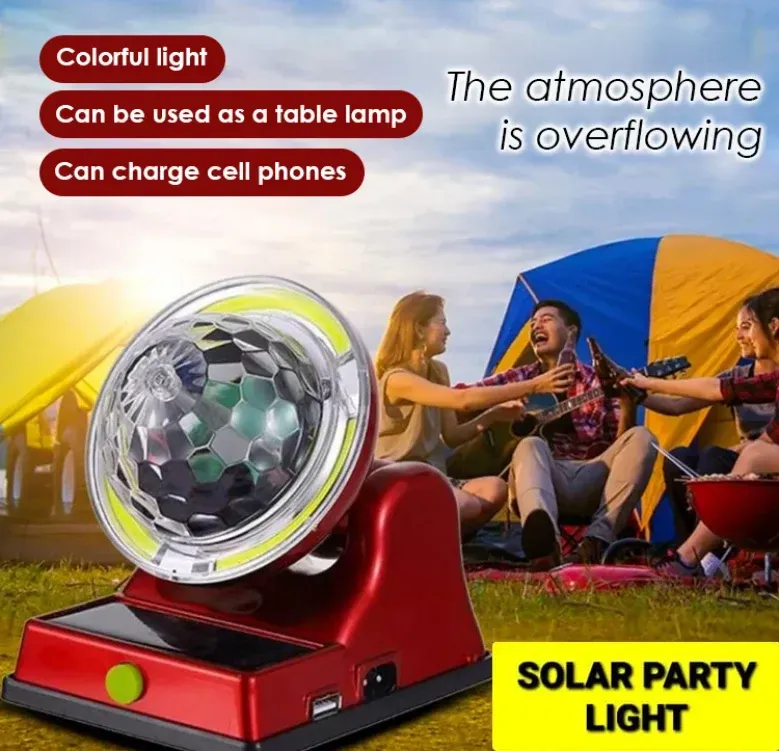 Disco Light Solar Charging Colorful Magic Ball RGB Atmosphere Light