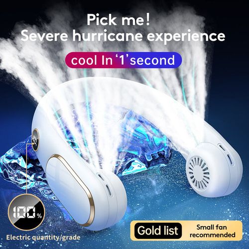 N23 LED display screen USB charging multifunctional mini hanging neck fan