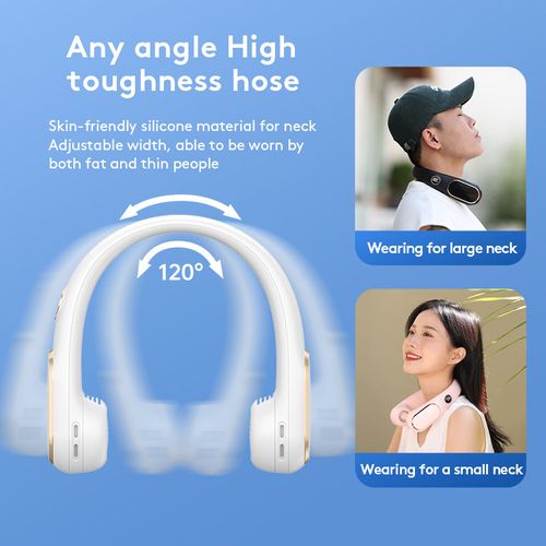 N23 LED display screen USB charging multifunctional mini hanging neck fan