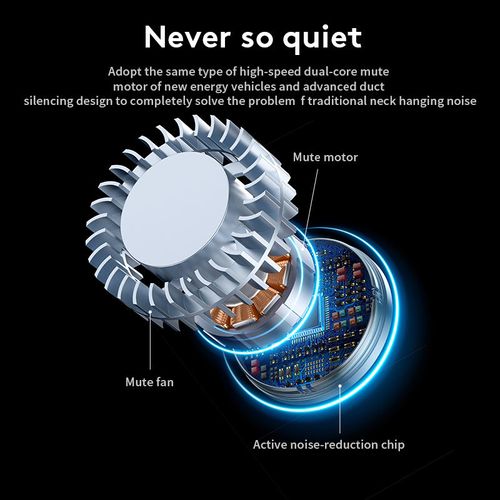 N23 LED display screen USB charging multifunctional mini hanging neck fan