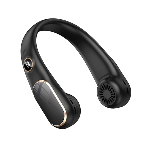 N23 LED display screen USB charging multifunctional mini hanging neck fan