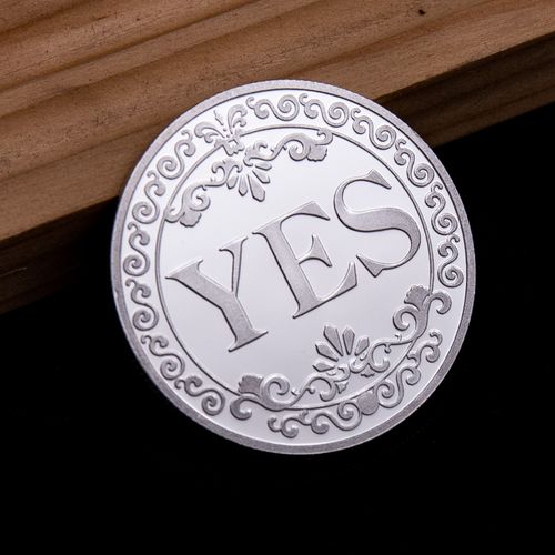 Metal yes or no decision coins