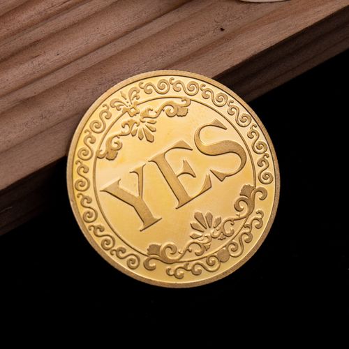 Metal yes or no decision coins