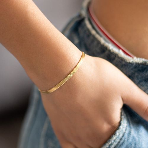 Minimalist Gold Chain Women's Set of 6 Multi-Layered Bracelets