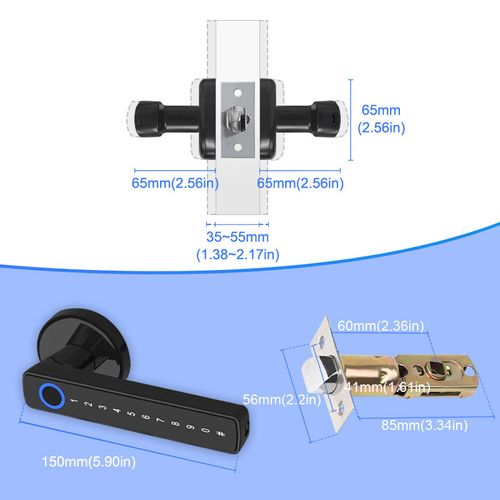 Fingerprint home security Seradula smart handle smart lock