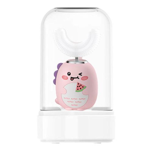 Rechargeable 3D food grade silicone U animal children electric toothbrush