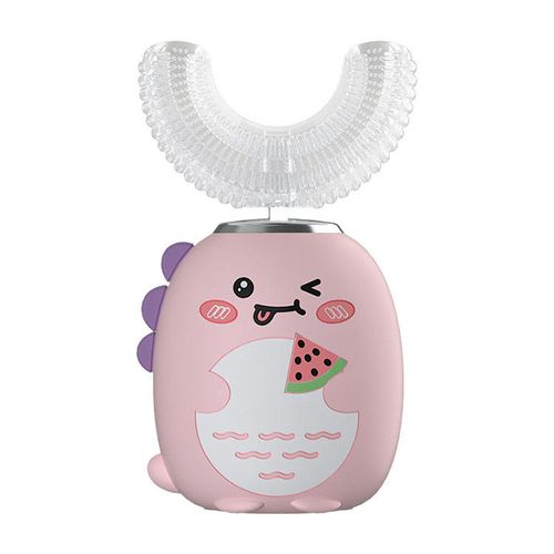 Rechargeable 3D food grade silicone U animal children electric toothbrush