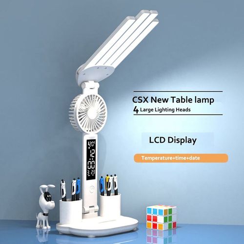 Eye-protecting rechargeable bedside lamp for desk reading and multi-functional lighting