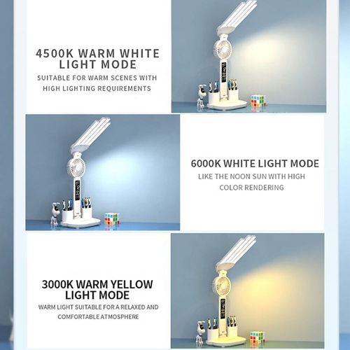 Eye-protecting rechargeable bedside lamp for desk reading and multi-functional lighting