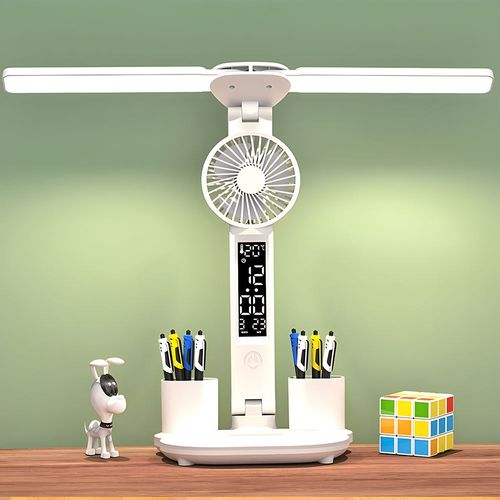 Eye-protecting rechargeable bedside lamp for desk reading and multi-functional lighting