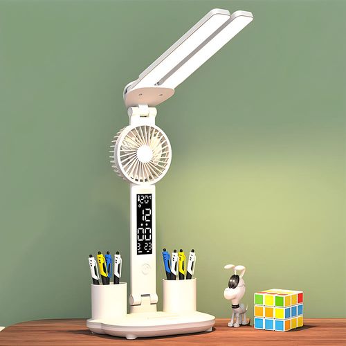 Eye-protecting rechargeable bedside lamp for desk reading and multi-functional lighting