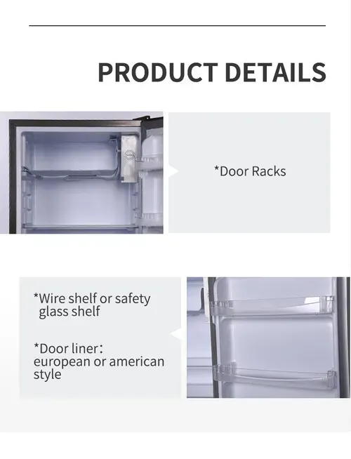 BC-92 Snowsea Defrosting Single Door Countertop Room Refrigerator Mini Countertop Refrigerator Top Freezer Refrigerator for Home Kitchen