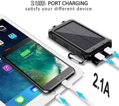 Solar 20000mAh Dual USB Port Battery Pack Charger