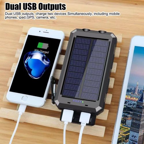 Solar 20000mAh Dual USB Port Battery Pack Charger
