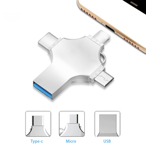 Popular 4 in 1 Usb Flash Drive 3.0 8GB-256GB High-Speed Pen Drive for iPhone Android Fast Data Transfer OTG Usb Disk