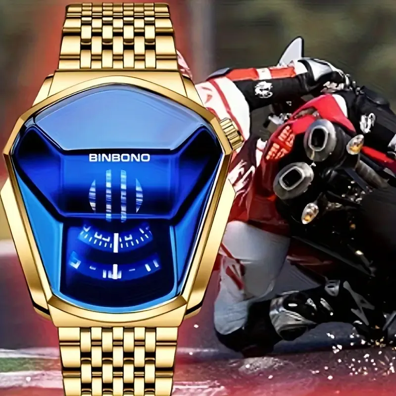 Men's New Trendy Cool Motorcycle Concept Quartz Men's Watch, Suitable for Various Holiday Gifts