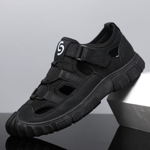 Men's Outdoor Hiking Water Sandals - Closed-Toe Breathable Hole Shoes