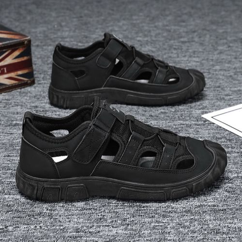 Men's Outdoor Hiking Water Sandals - Closed-Toe Breathable Hole Shoes