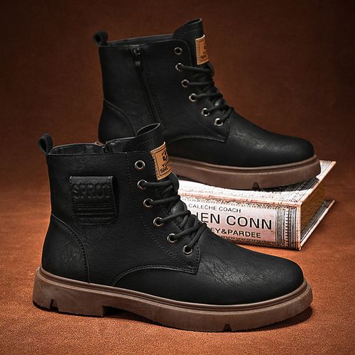 Men's Vintage Platform Martin Boots - New High-Top Work & Biker Boots