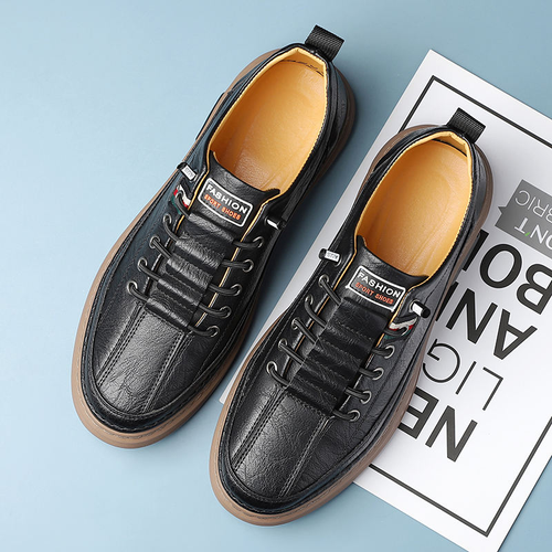 Men's Stylish Casual Soft-Sole Black Business Leather Shoes