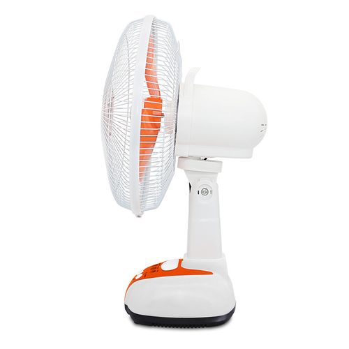 Multifunctional 12 inch solar AC or DC rechargeable oscillating head adjustable speed rechargeable mobile phone lighting fan set