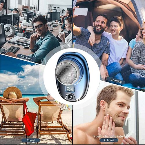 This stylish mini electric shaver offers long - lasting battery life with a visible battery display. It's washable, pocket - sized for easy portability, features a rotary design and comes with magnetic razor heads. Owning it will bring you a fresh feeling every day.