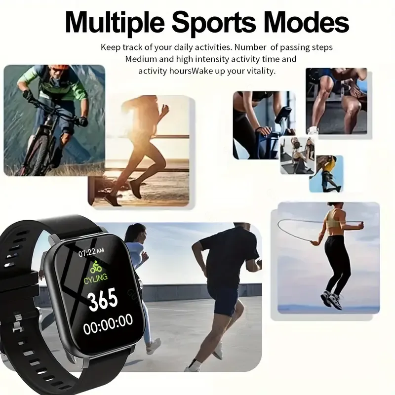 Smart Fitness Watch Pro - Exercise & Fitness Tracker with Wireless Calling, Multi-Sport Modes, Heart Rate Monitoring, Customizable Wallpaper, and Stylish Design for Active Men and Women