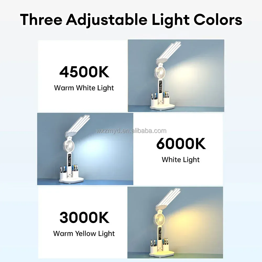 Can be used for desktop reading Displays temperature Time Date Multi-functional light with cooling fan is the perfect companion for nighttime companionship