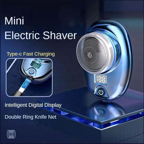 This stylish mini electric shaver offers long - lasting battery life with a visible battery display. It's washable, pocket - sized for easy portability, features a rotary design and comes with magnetic razor heads. Owning it will bring you a fresh feeling every day.