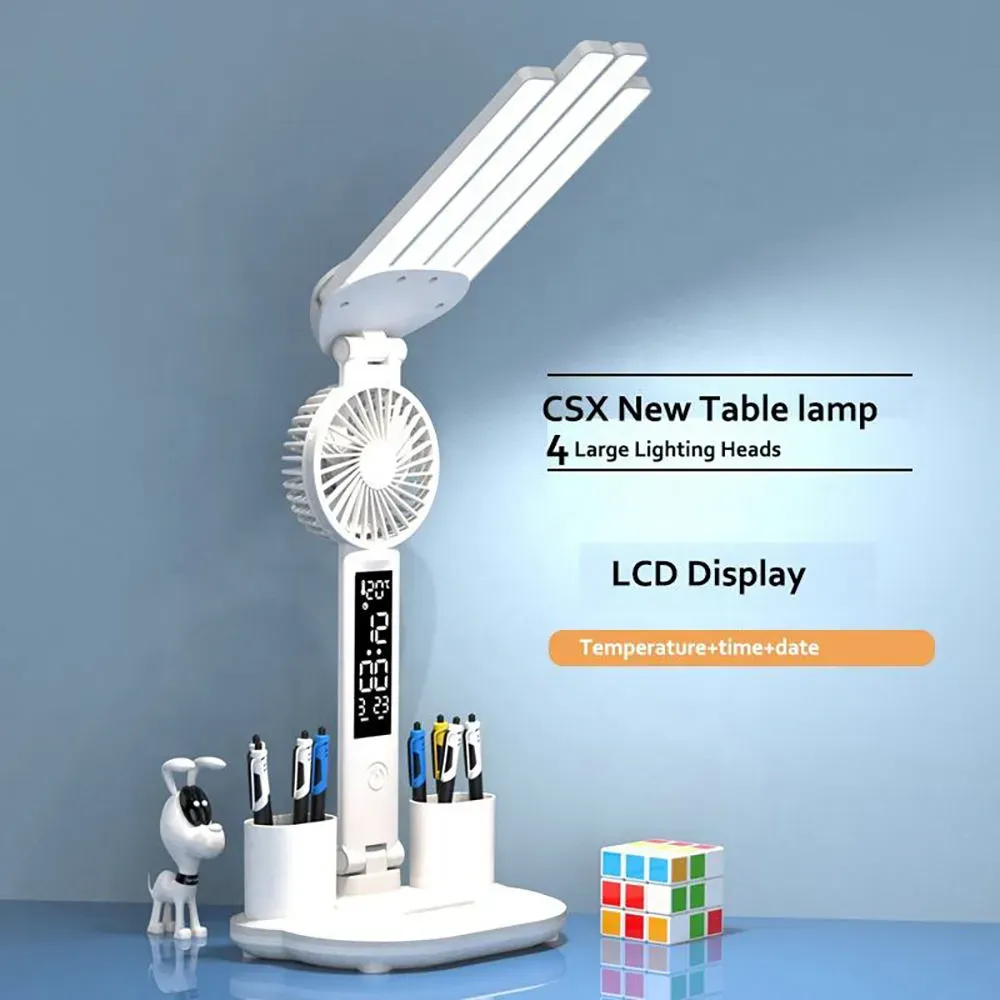Can be used for desktop reading Displays temperature Time Date Multi-functional light with cooling fan is the perfect companion for nighttime companionship