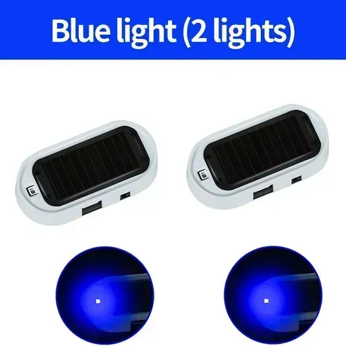 2-Pack Solar-powered Simulated Anti-theft Alarm Lights - Red & Blue with Siren & Strobe