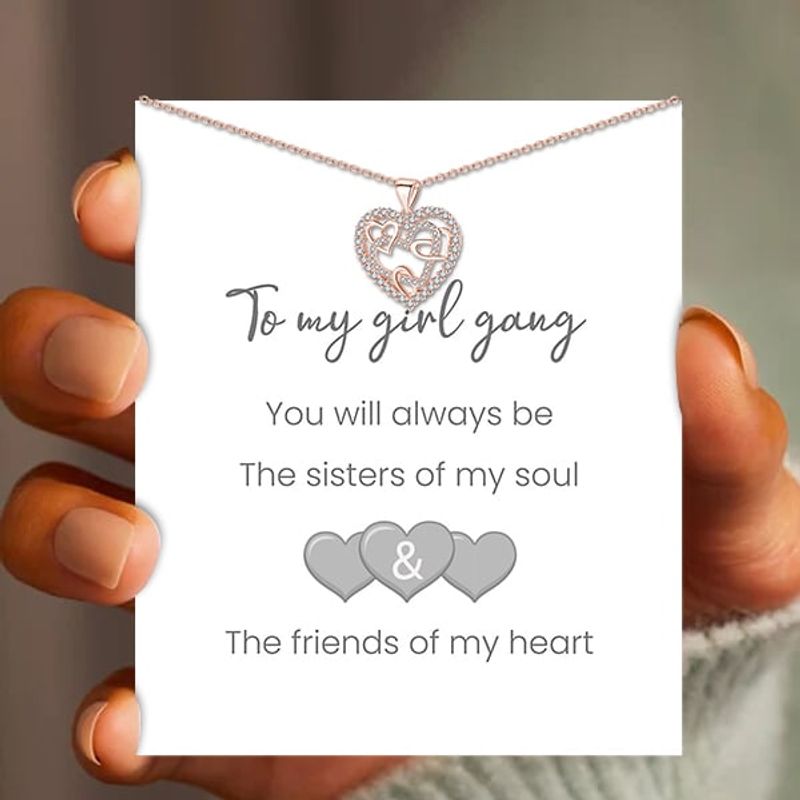 ✨Last Day Promotion 75% OFF💥👩‍❤️‍👩''Sisters of my soul & Friends of my heart''💕-Interlocking Hearts Necklace