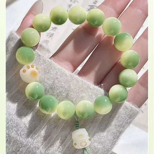 Fragrância característica chinesa Cultura chinesa 24 termos solares Bêbado antes das flores Pulseira pequena pega verde de gato limão