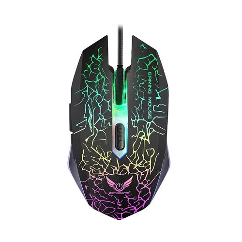 Rato gaming USB com fios, à prova de pó e amigo da pele, com luz de respiração colorida e luminosa