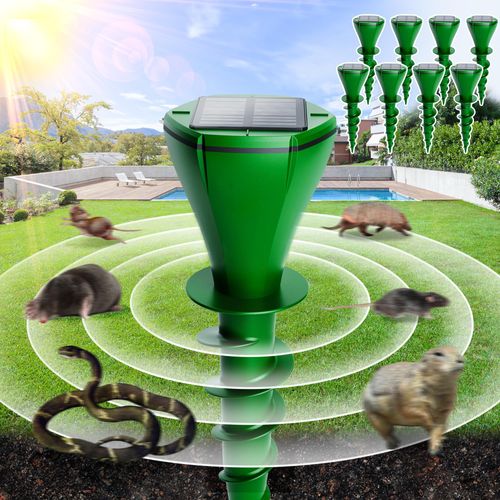 Repelente solar impermeável em espiral para relvados, repelente de ratos, toupeiras, esquilos, cobras e ratazanas