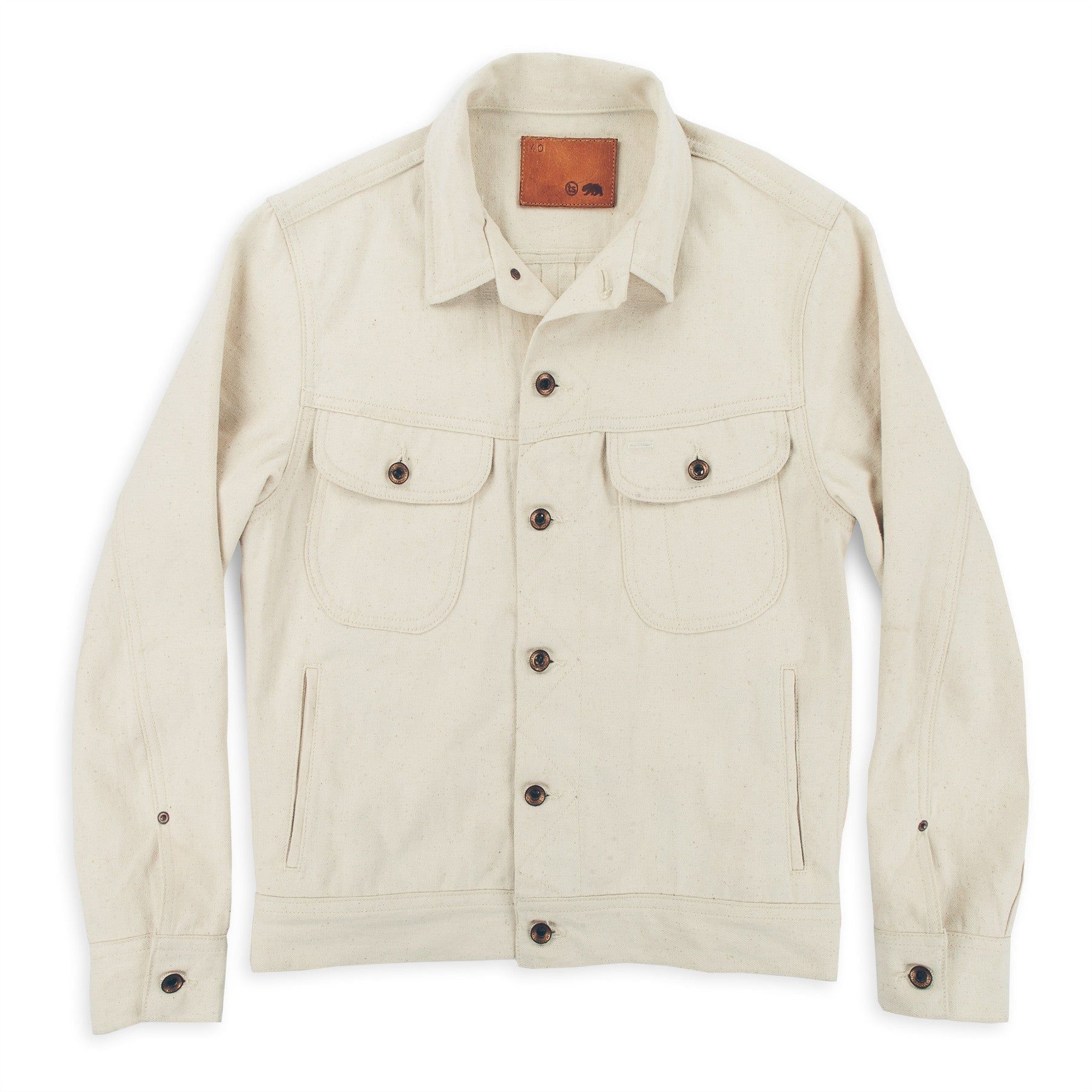 Ouown Long Haul Jacket in Natural Selvage Canvas