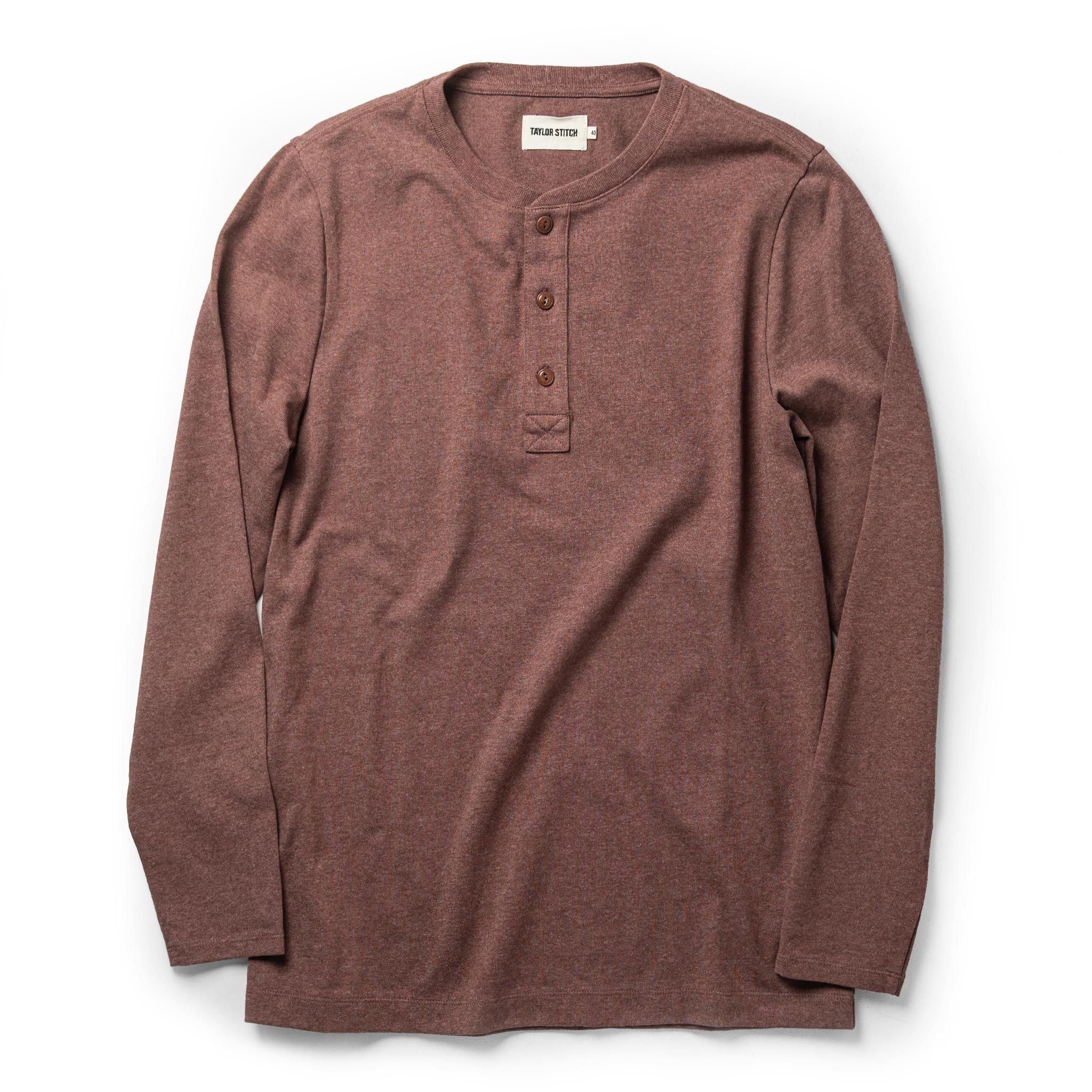 Ouown Heavy Bag Henley in Burgundy