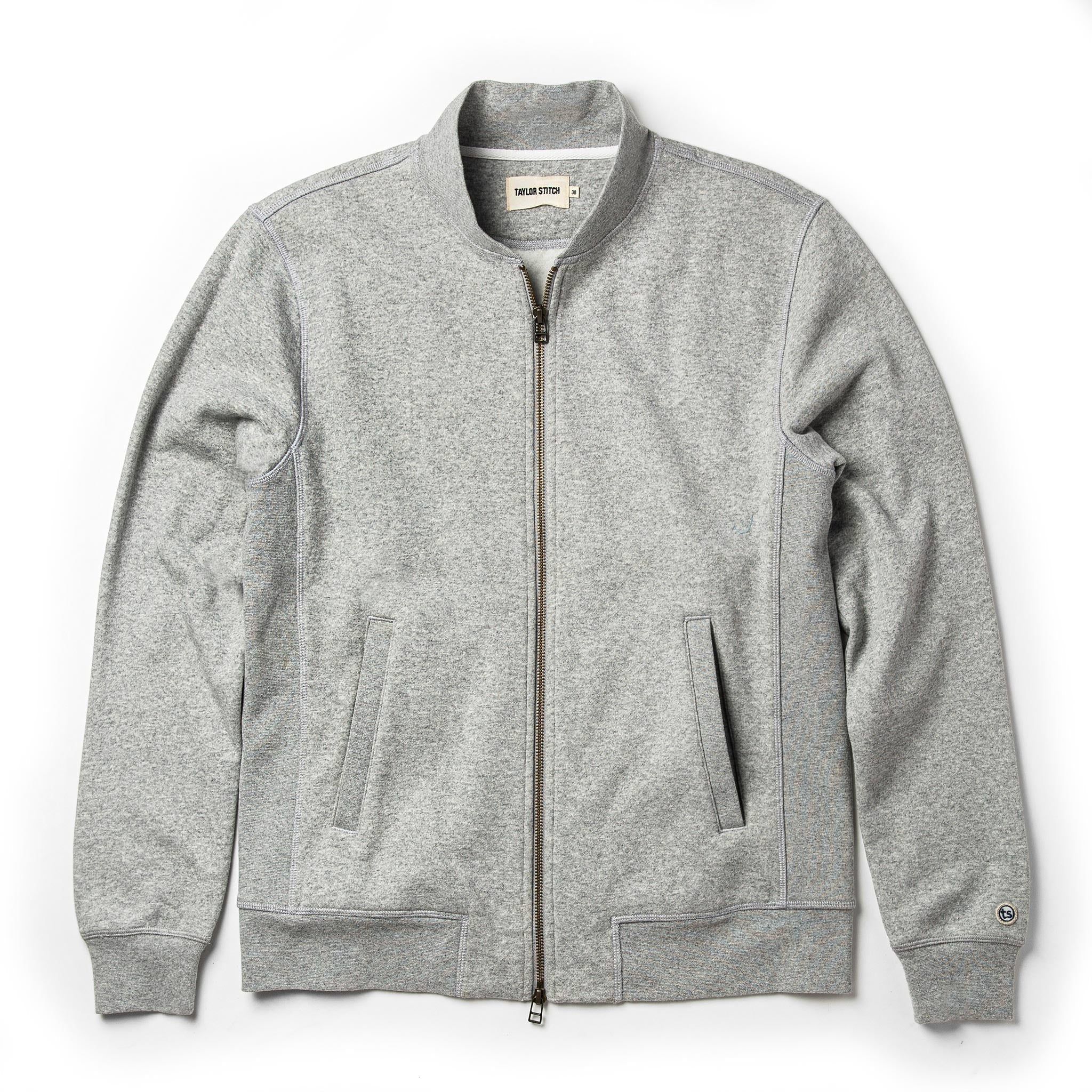 Ouown Heavy Bag Bomber in Heather Grey Fleece