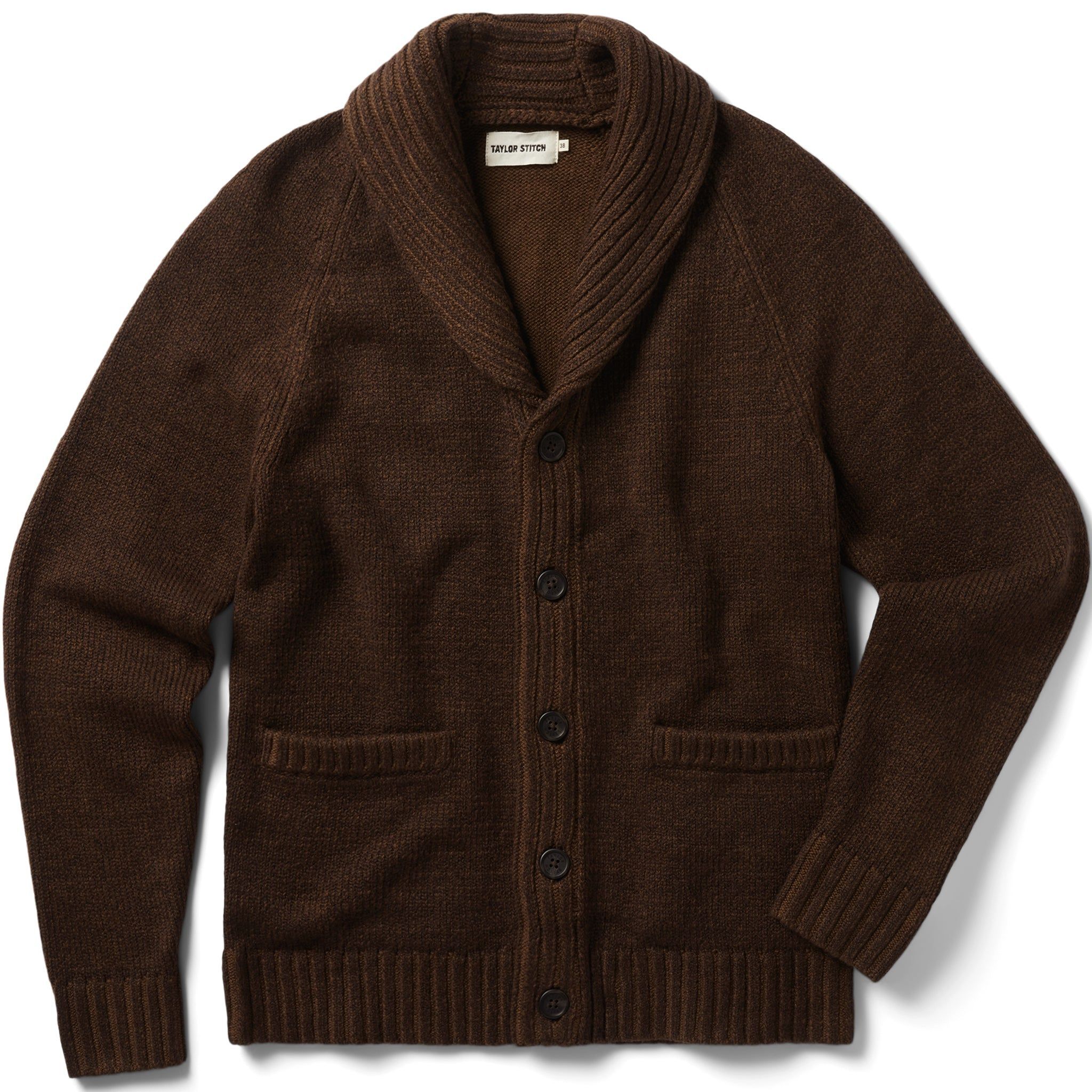 Ouown Headland Shawl Cardigan in Marled Chocolate