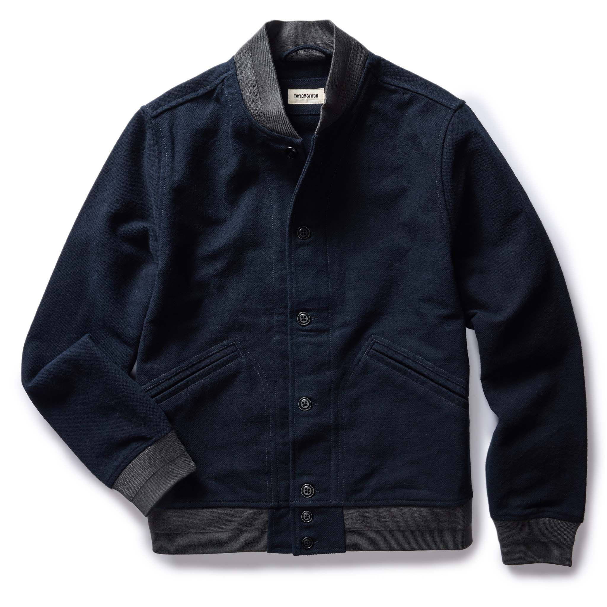 Ouown Bomber Jacket in Dark Navy Moleskin