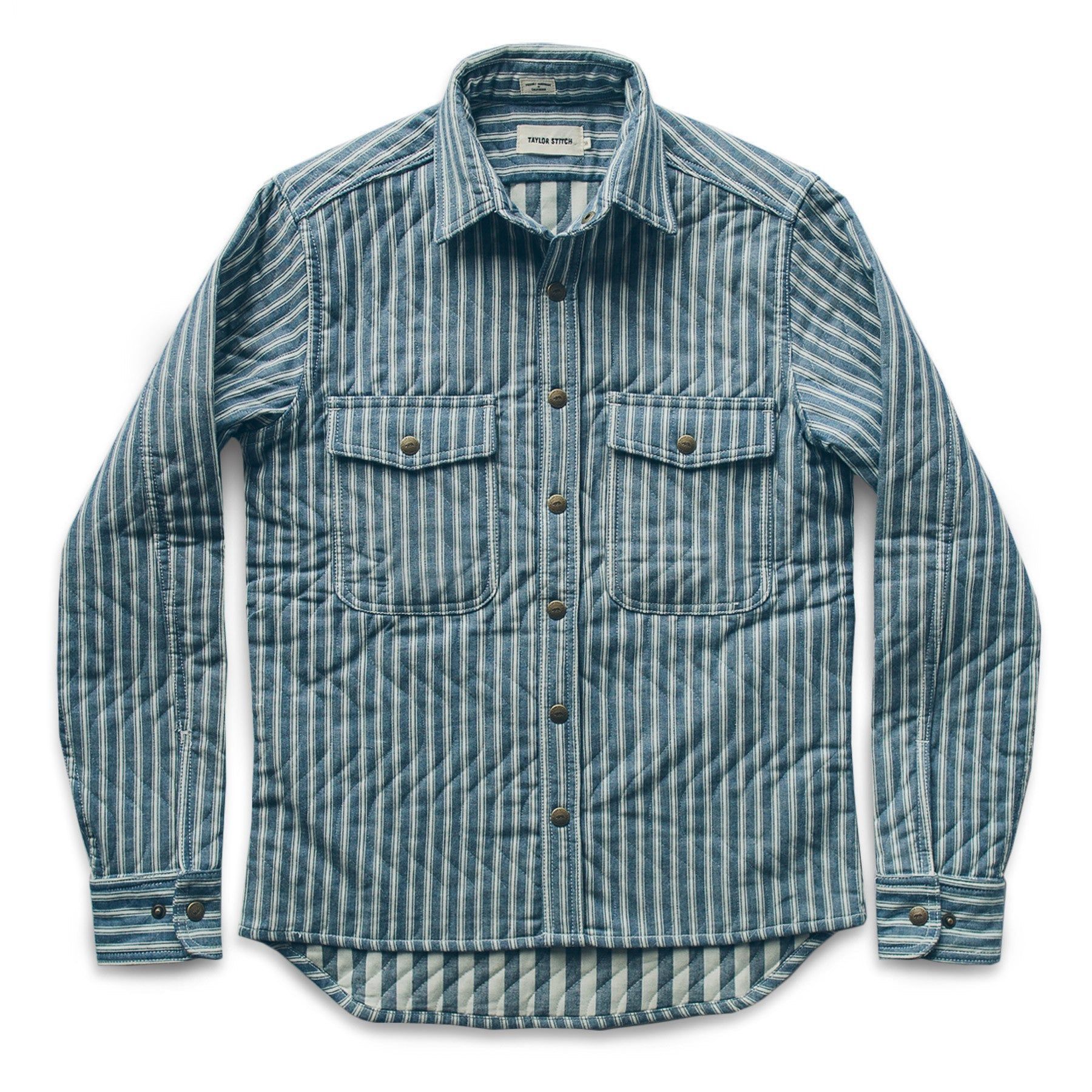 Ouown Chore Jacket in Striped Chambray