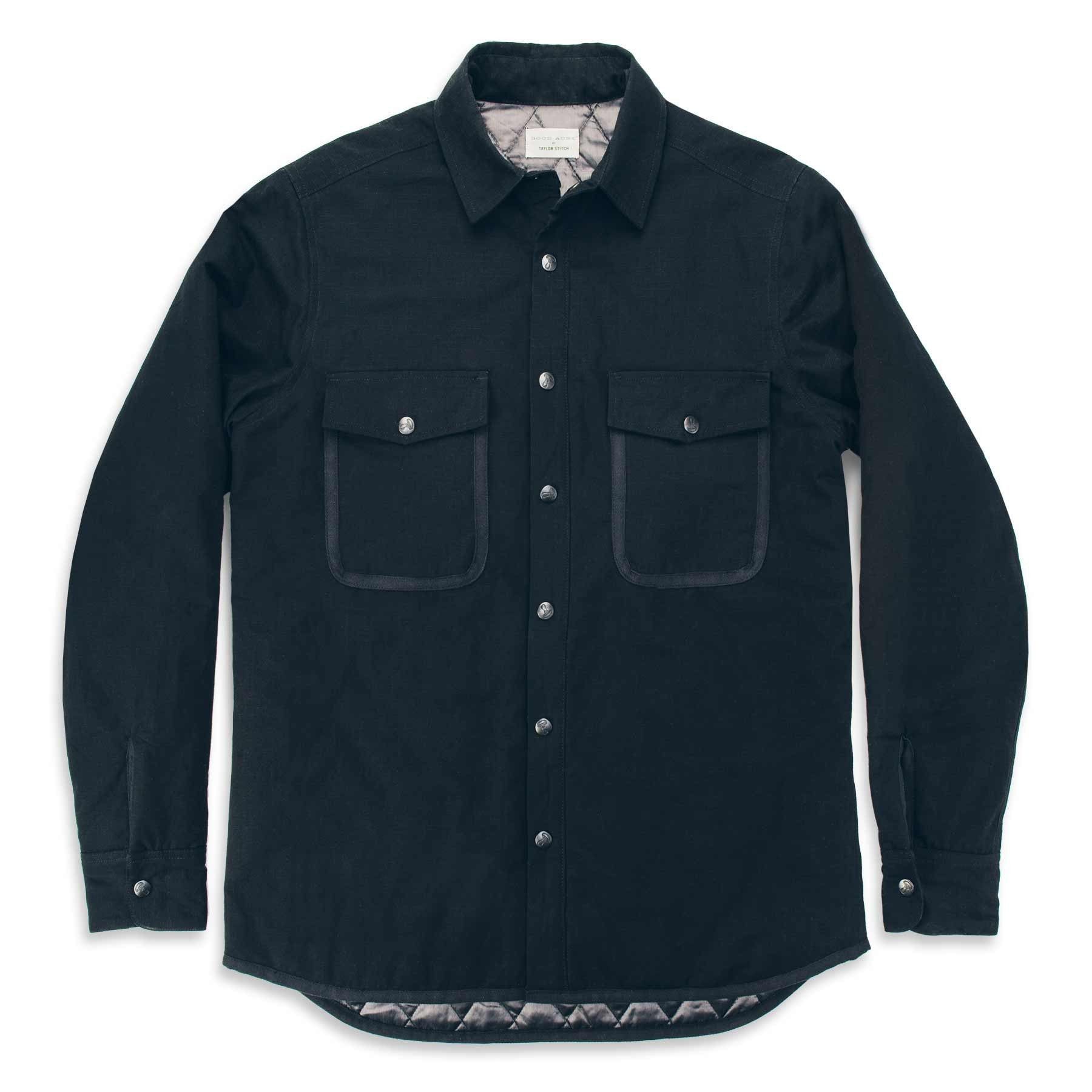 Ouown Chore Jacket in Black Ripstop Canvas