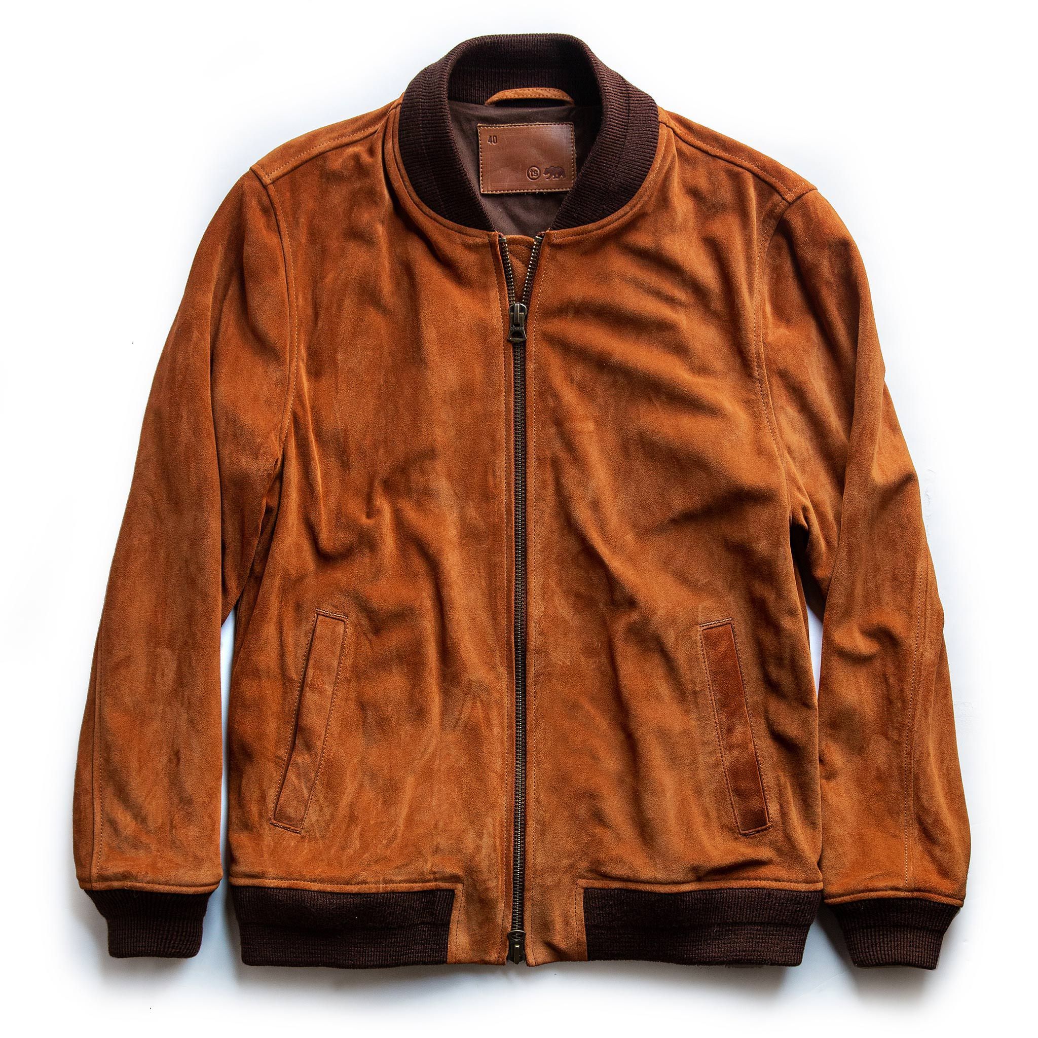 Ouown Bomber Jacket in Whiskey Suede