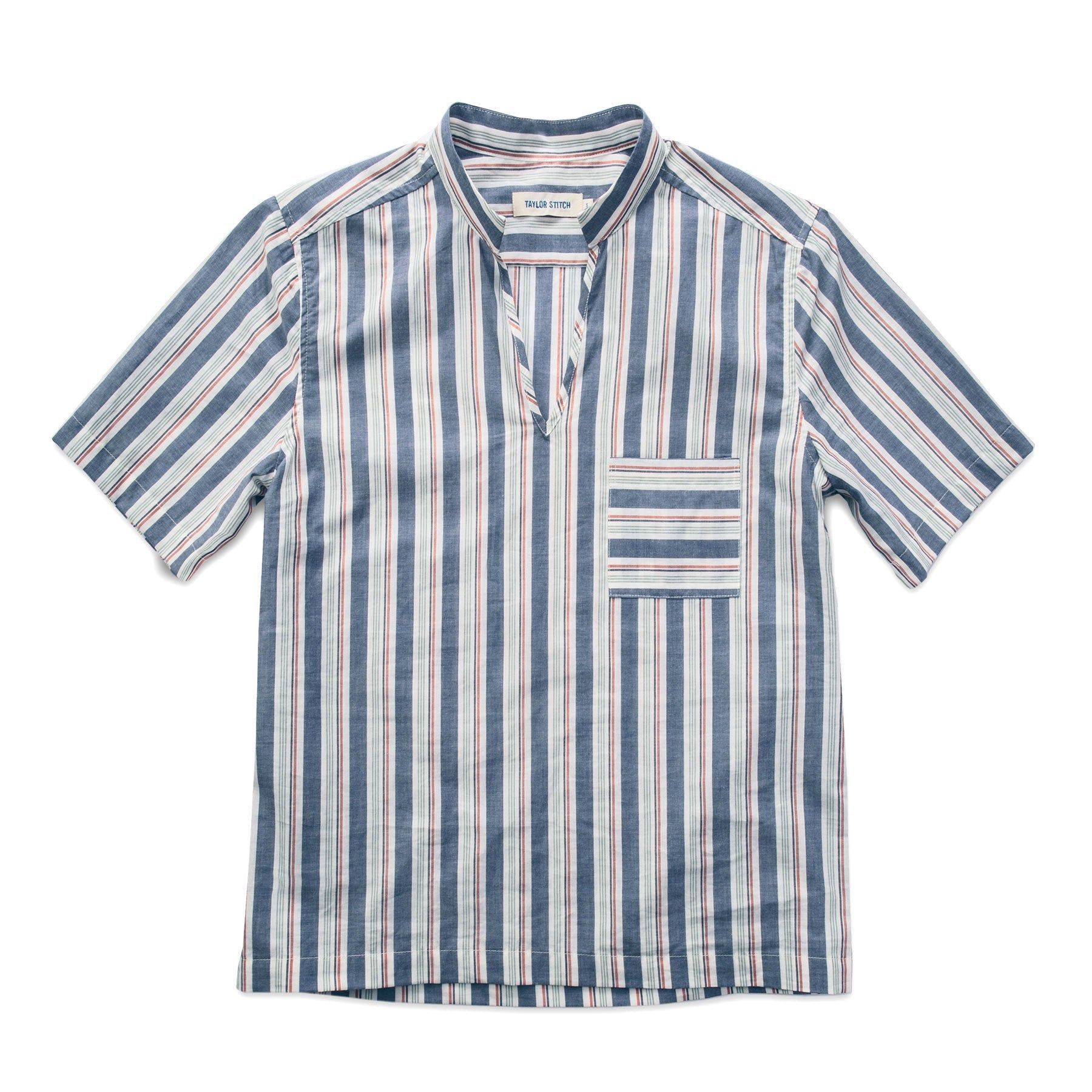 Ouown Abbot Popover in Surf Stripe