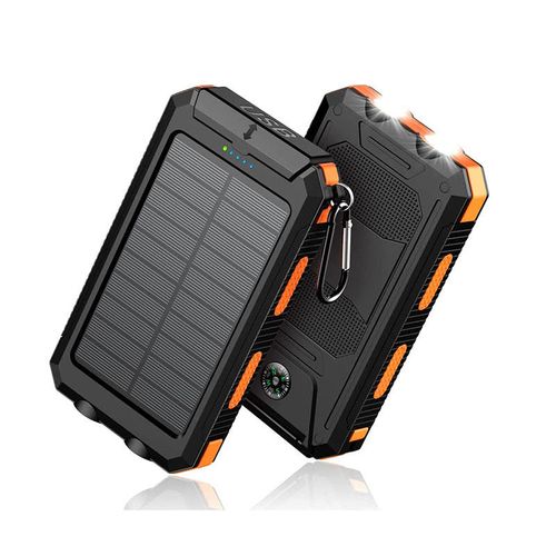 Waterproof Outdoor Solar Power Bank 10000mAh Dual USB Travel Outdoor Solar Mobile Phone Charger Solar Powerbanks For Camping